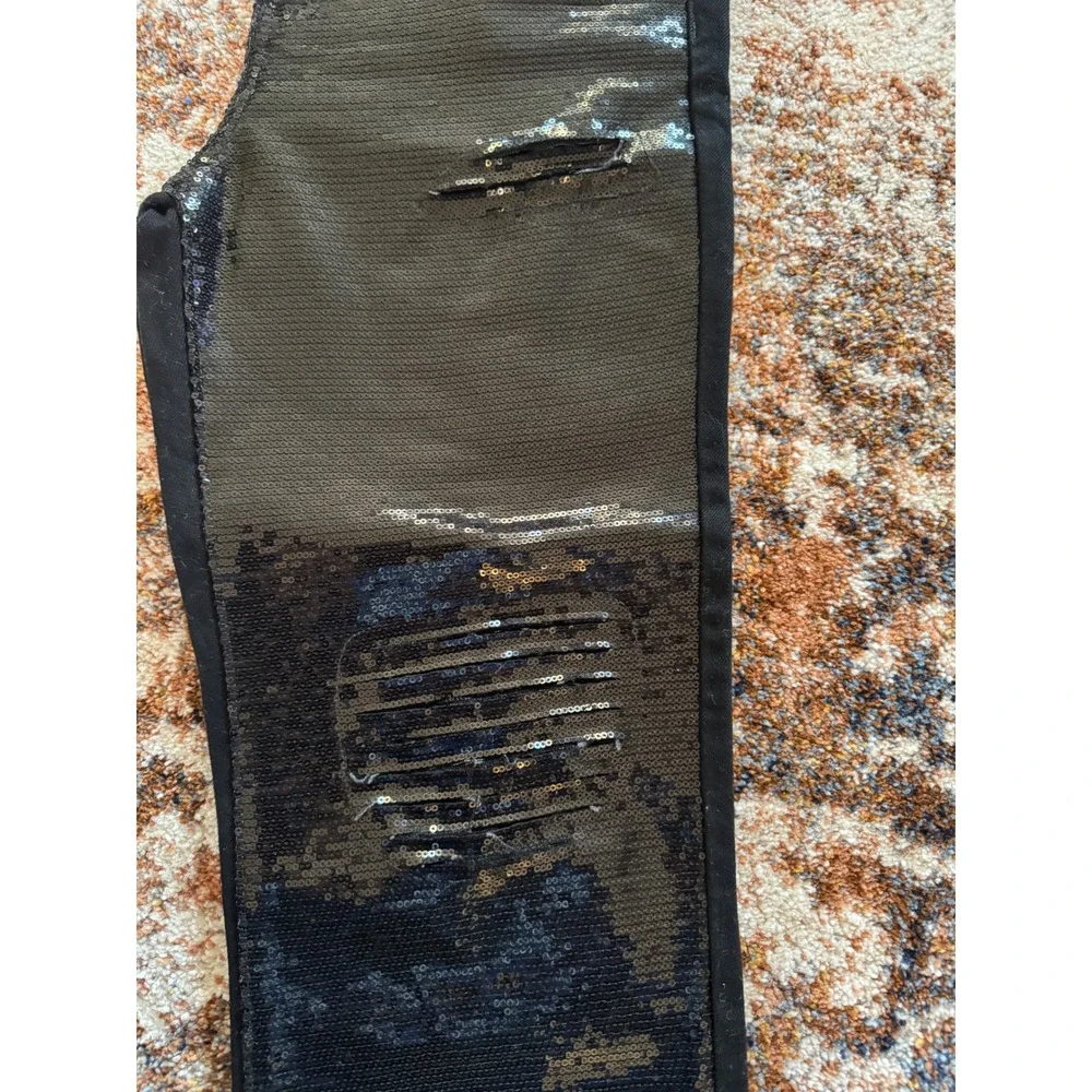 Express Sequin Pants – Sparkly Black Statement Bottoms for Night Out 4R Ankle‎
